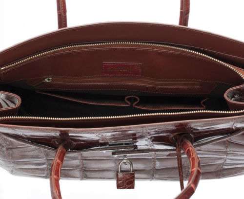 Ferrini Ladie's AB5553 Alligator Kelly Purse Hand Bag Pocket Book Cognac Luxury